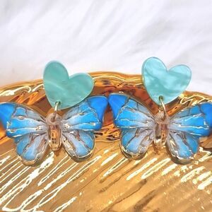New BUTTERFLY dangle earrings with 925 silver posts